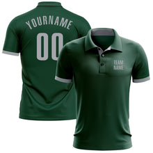 Load image into Gallery viewer, Custom Green Gray Performance Golf Polo Shirt