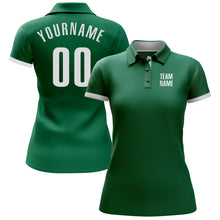 Load image into Gallery viewer, Custom Kelly Green White Performance Golf Polo Shirt
