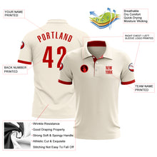Load image into Gallery viewer, Custom Cream Red Performance Golf Polo Shirt