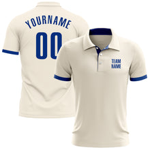 Load image into Gallery viewer, Custom Cream Royal Performance Golf Polo Shirt