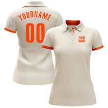 Load image into Gallery viewer, Custom Cream Orange Performance Golf Polo Shirt