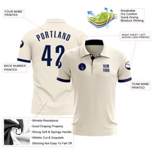 Load image into Gallery viewer, Custom Cream Navy Performance Golf Polo Shirt