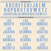 Load image into Gallery viewer, Custom Cream Light Blue Performance Golf Polo Shirt