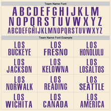 Load image into Gallery viewer, Custom Cream Purple Performance Golf Polo Shirt