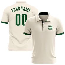 Load image into Gallery viewer, Custom Cream Green Performance Golf Polo Shirt