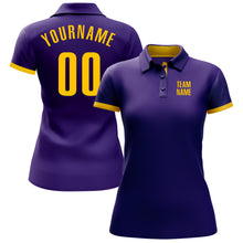 Load image into Gallery viewer, Custom Purple Yellow Performance Golf Polo Shirt