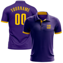 Load image into Gallery viewer, Custom Purple Yellow Performance Golf Polo Shirt