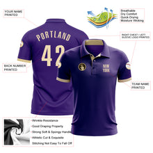 Load image into Gallery viewer, Custom Purple Cream Performance Golf Polo Shirt