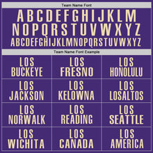 Load image into Gallery viewer, Custom Purple Cream Performance Golf Polo Shirt