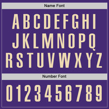 Load image into Gallery viewer, Custom Purple Cream Performance Golf Polo Shirt