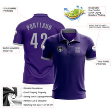 Load image into Gallery viewer, Custom Purple Gray Performance Golf Polo Shirt