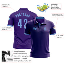 Load image into Gallery viewer, Custom Purple Light Blue Performance Golf Polo Shirt