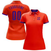 Load image into Gallery viewer, Custom Orange Purple Performance Golf Polo Shirt