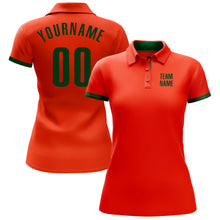 Load image into Gallery viewer, Custom Orange Green Performance Golf Polo Shirt