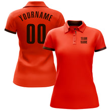 Load image into Gallery viewer, Custom Orange Brown Performance Golf Polo Shirt
