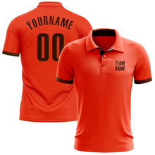Load image into Gallery viewer, Custom Orange Brown Performance Golf Polo Shirt