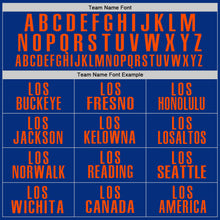 Load image into Gallery viewer, Custom Royal Orange Performance Golf Polo Shirt