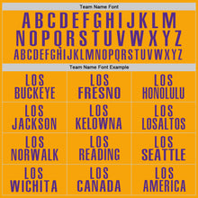 Load image into Gallery viewer, Custom Gold Purple Performance Golf Polo Shirt