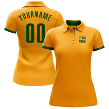Load image into Gallery viewer, Custom Gold Green Performance Golf Polo Shirt