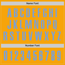 Load image into Gallery viewer, Custom Gold Light Blue Performance Golf Polo Shirt