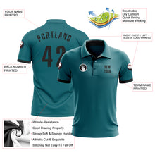 Load image into Gallery viewer, Custom Teal Black Performance Golf Polo Shirt