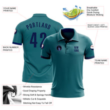 Load image into Gallery viewer, Custom Teal Navy Performance Golf Polo Shirt