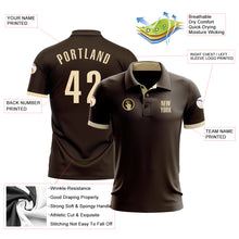 Load image into Gallery viewer, Custom Brown Cream Performance Golf Polo Shirt