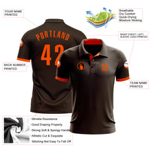 Load image into Gallery viewer, Custom Brown Orange Performance Golf Polo Shirt