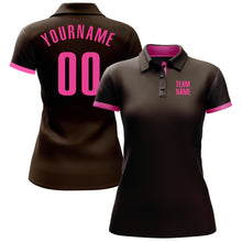 Load image into Gallery viewer, Custom Brown Pink Performance Golf Polo Shirt