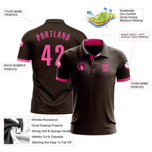 Load image into Gallery viewer, Custom Brown Pink Performance Golf Polo Shirt