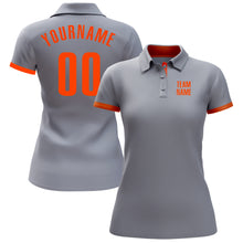 Load image into Gallery viewer, Custom Gray Orange Performance Golf Polo Shirt