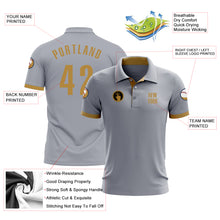 Load image into Gallery viewer, Custom Gray Old Gold Performance Golf Polo Shirt