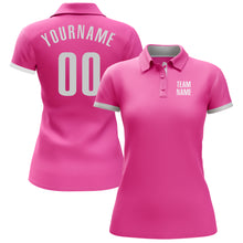 Load image into Gallery viewer, Custom Pink White Performance Golf Polo Shirt