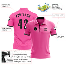 Load image into Gallery viewer, Custom Pink Black Performance Golf Polo Shirt