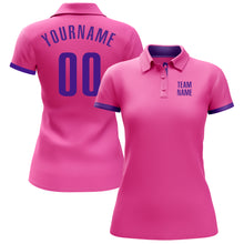 Load image into Gallery viewer, Custom Pink Purple Performance Golf Polo Shirt