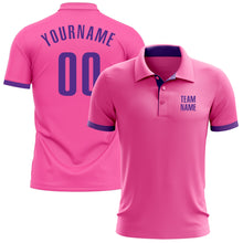 Load image into Gallery viewer, Custom Pink Purple Performance Golf Polo Shirt