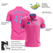 Load image into Gallery viewer, Custom Pink Light Blue Performance Golf Polo Shirt
