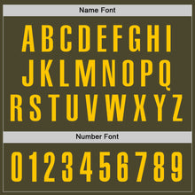 Load image into Gallery viewer, Custom Olive Yellow Performance Salute To Service Golf Polo Shirt