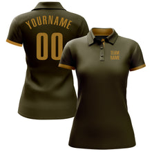 Load image into Gallery viewer, Custom Olive Old Gold Performance Salute To Service Golf Polo Shirt