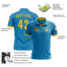 Load image into Gallery viewer, Custom Panther Blue Yellow Performance Golf Polo Shirt