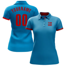 Load image into Gallery viewer, Custom Panther Blue Red Performance Golf Polo Shirt