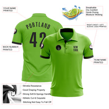 Load image into Gallery viewer, Custom Neon Green Black Performance Golf Polo Shirt