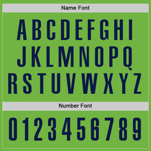 Load image into Gallery viewer, Custom Neon Green Navy Performance Golf Polo Shirt