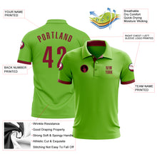 Load image into Gallery viewer, Custom Neon Green Crimson Performance Golf Polo Shirt