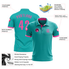 Load image into Gallery viewer, Custom Aqua Pink Performance Golf Polo Shirt