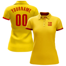 Load image into Gallery viewer, Custom Yellow Red Performance Golf Polo Shirt