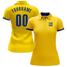 Load image into Gallery viewer, Custom Yellow Royal Performance Golf Polo Shirt