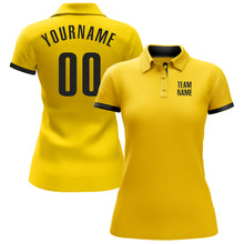 Load image into Gallery viewer, Custom Yellow Black Performance Golf Polo Shirt