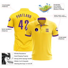 Load image into Gallery viewer, Custom Yellow Purple Performance Golf Polo Shirt