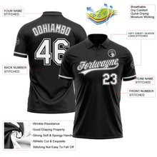 Load image into Gallery viewer, Custom Black White-Gray Performance Vapor Golf Polo Shirt